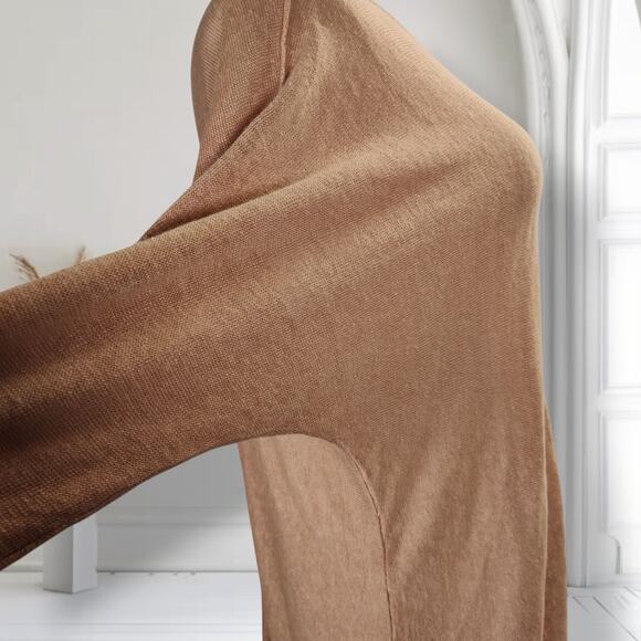 By Malene Birger Linen Knit V-Neck Midi Dress 3/4 Sleeve Minimalist S Inneas - Picture 12 of 16